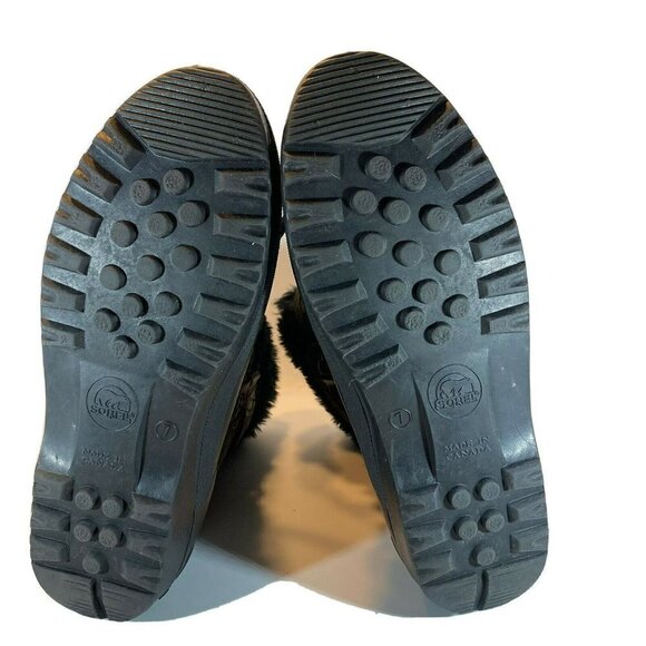 Sorel Kaufmam Canada Black Lined Rubber Fur Top Lace Up Snow Boots - Picture 11 of 11